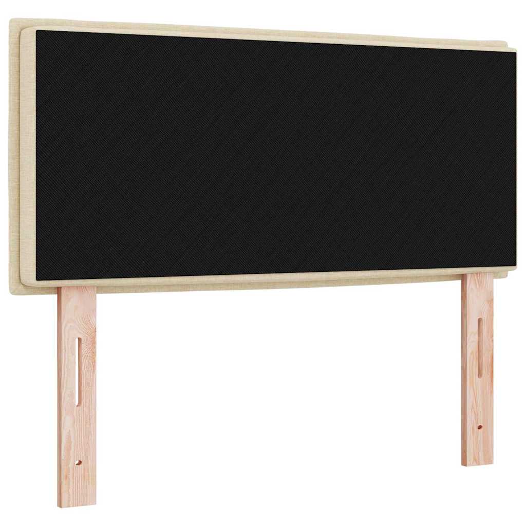 LED Headboard with LED Strip Lights Manual Cream 90 cm Fabric